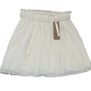 DO+BE White Pleated Ruffle Mini Skirt NWT Size Small